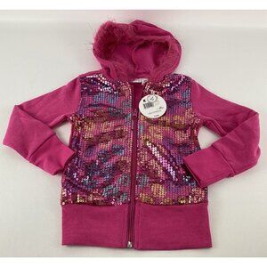 Girls 4/5 Hoodie Jacket Sweater Zip Up Sequins Pink Piper New w/ Tags